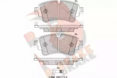 R BRAKE rb2256 -  Комплект тормозных колодок, дисковый тормоз